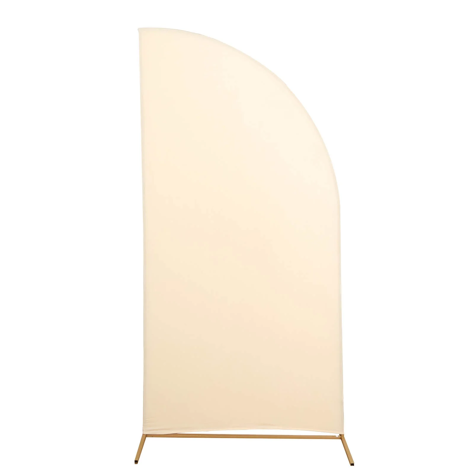 Matte Beige Fitted Spandex Half Moon Wedding Arch Cover, Custom Fit Chiara Backdrop Stand Cover 7ft - Image 6