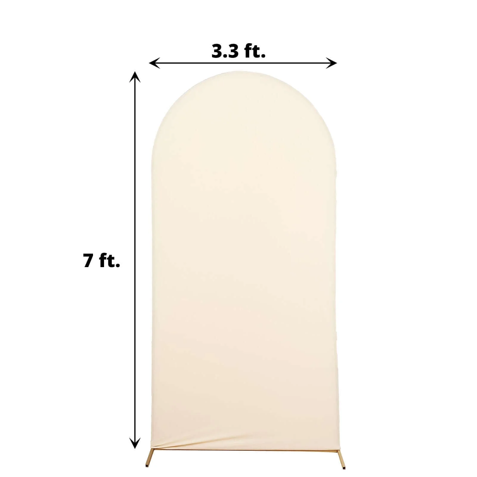 Matte Beige Spandex Fitted Wedding Arch Cover For Round Top Chiara Backdrop Stand 7ft - Image 3
