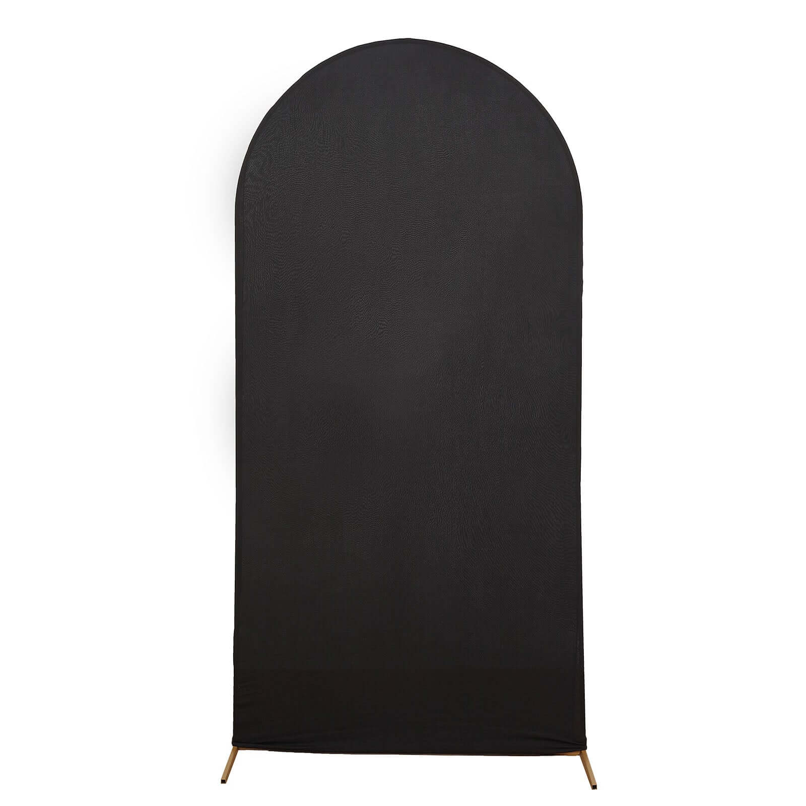 Matte Black Spandex Fitted Wedding Arch Cover For Round Top Chiara Backdrop Stand 7ft - Image 6