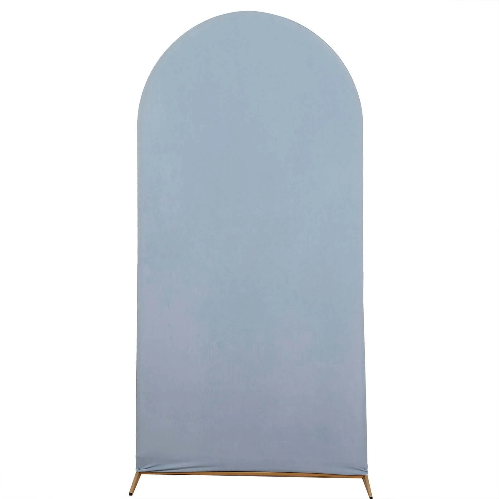 Matte Dusty Blue Spandex Fitted Wedding Arch Cover For Round Top Chiara Backdrop Stand 7ft - Image 6