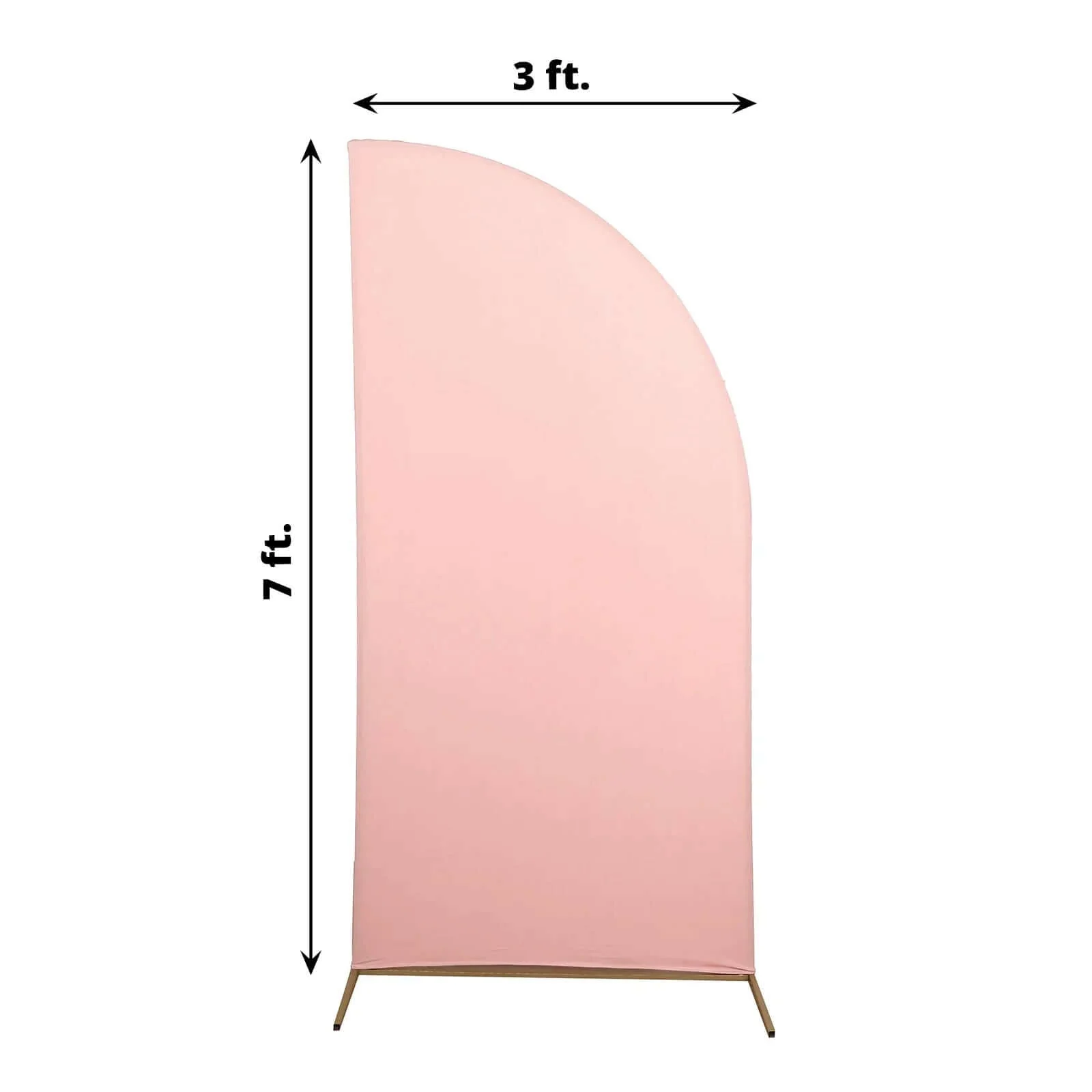 Matte Dusty Rose Fitted Spandex Half Moon Wedding Arch Cover, Custom Fit Chiara Backdrop Stand Cover 7ft - Image 3