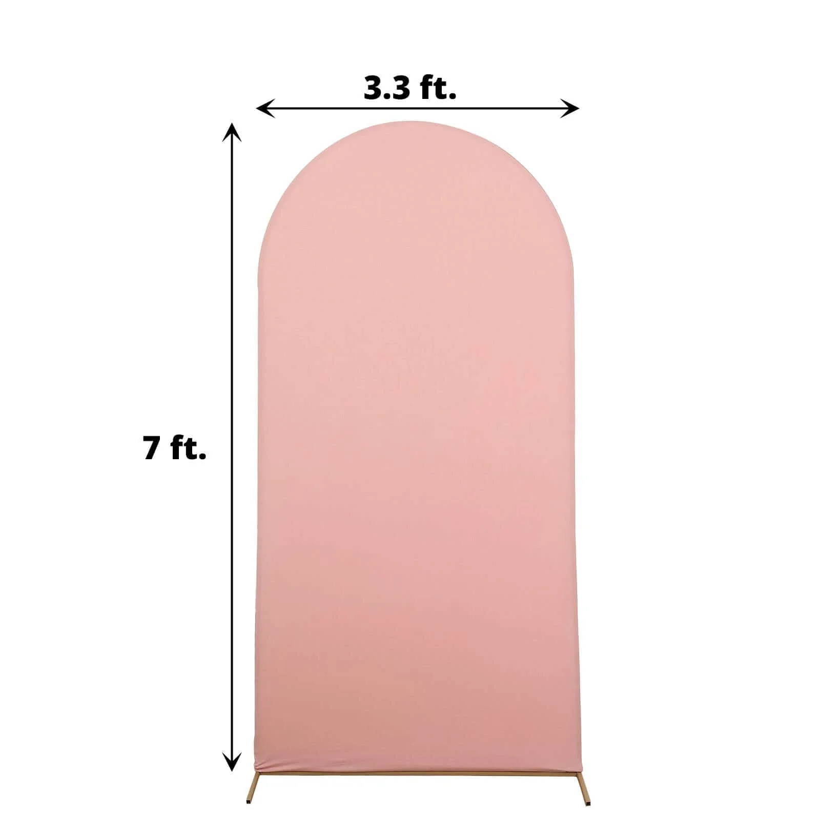 Matte Dusty Rose Spandex Fitted Wedding Arch Cover For Round Top Chiara Backdrop Stand 7ft - Image 3