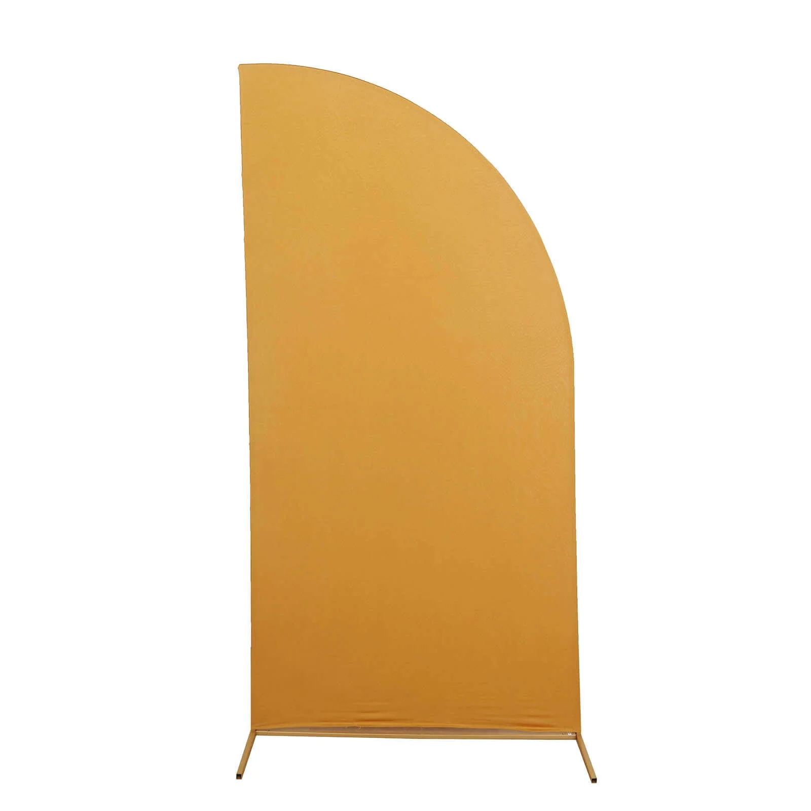 Matte Gold Fitted Spandex Half Moon Wedding Arch Cover, Custom Fit Chiara Backdrop Stand Cover 7ft - Image 6