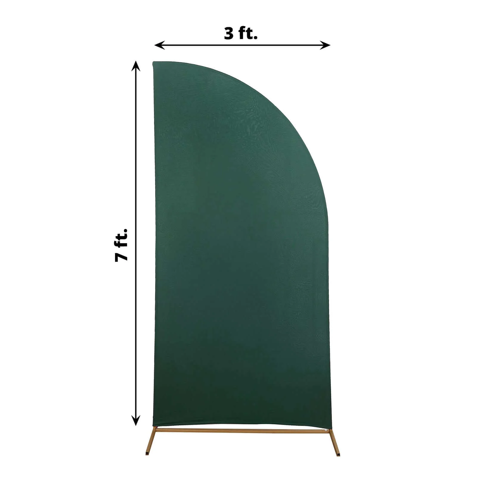 Matte Hunter Emerald Green Fitted Spandex Half Moon Wedding Arch Cover, Custom Fit Chiara Backdrop Stand Cover 7ft - Image 3