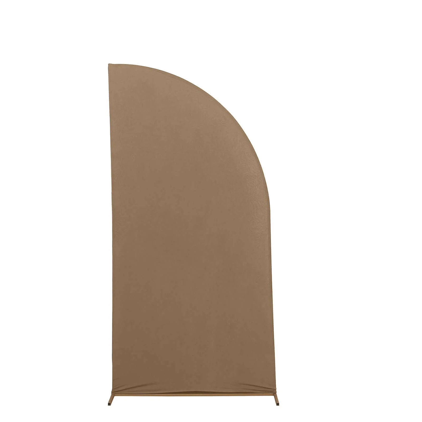 Matte Taupe Fitted Spandex Half Moon Wedding Arch Cover, Custom Fit Chiara Backdrop Stand Cover 7ft - Image 6