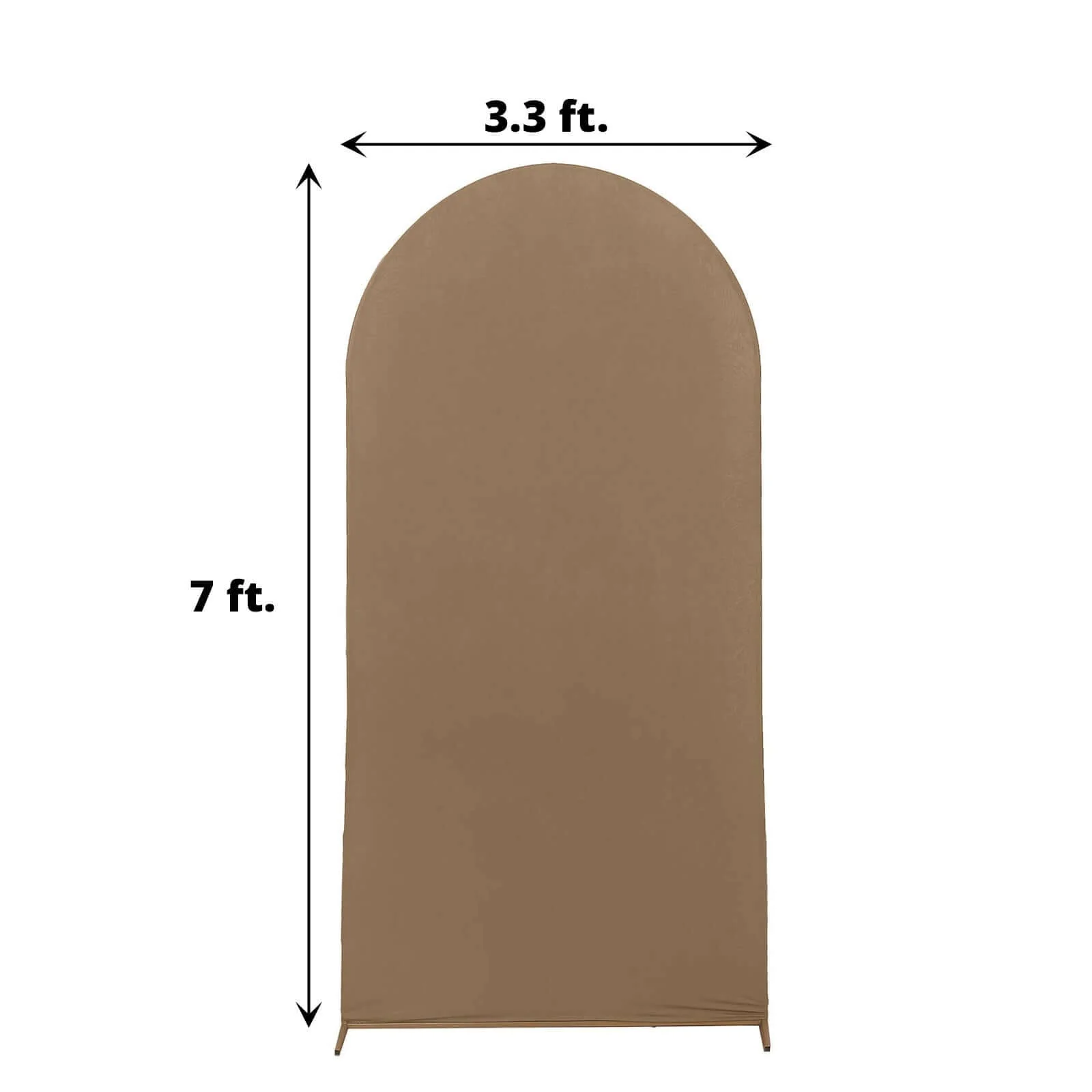 Matte Taupe Spandex Fitted Wedding Arch Cover For Round Top Chiara Backdrop Stand 7ft - Image 3