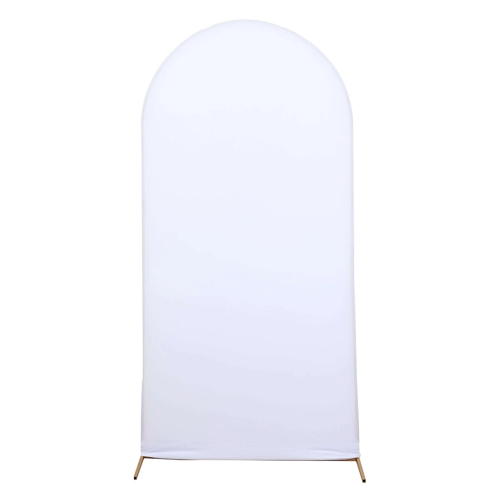 Matte White Spandex Fitted Wedding Arch Cover For Round Top Chiara Backdrop Stand 7ft - Image 6