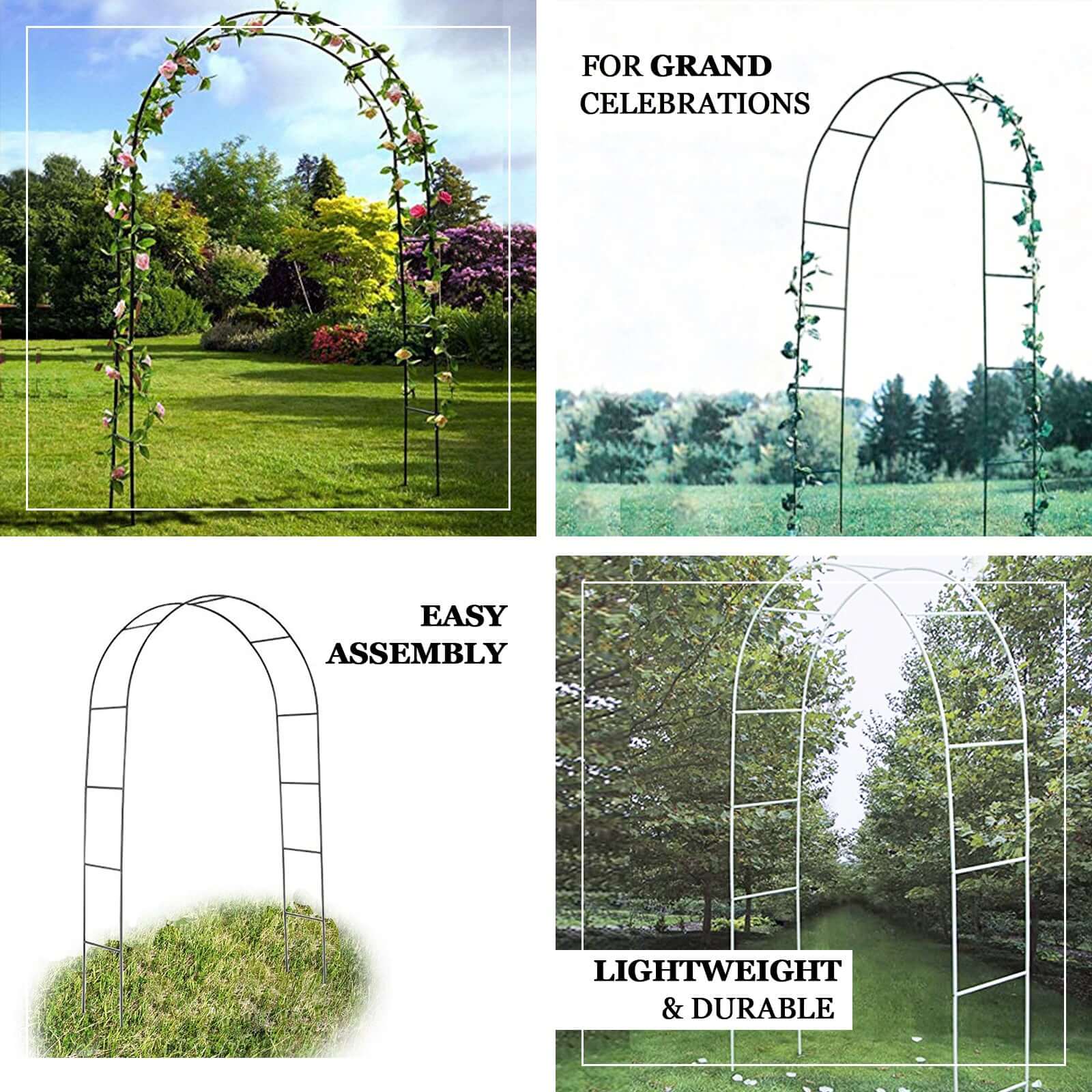 Metal Wedding Arch, Flower Frame Arbor Backdrop Stand 7ft - Image 4