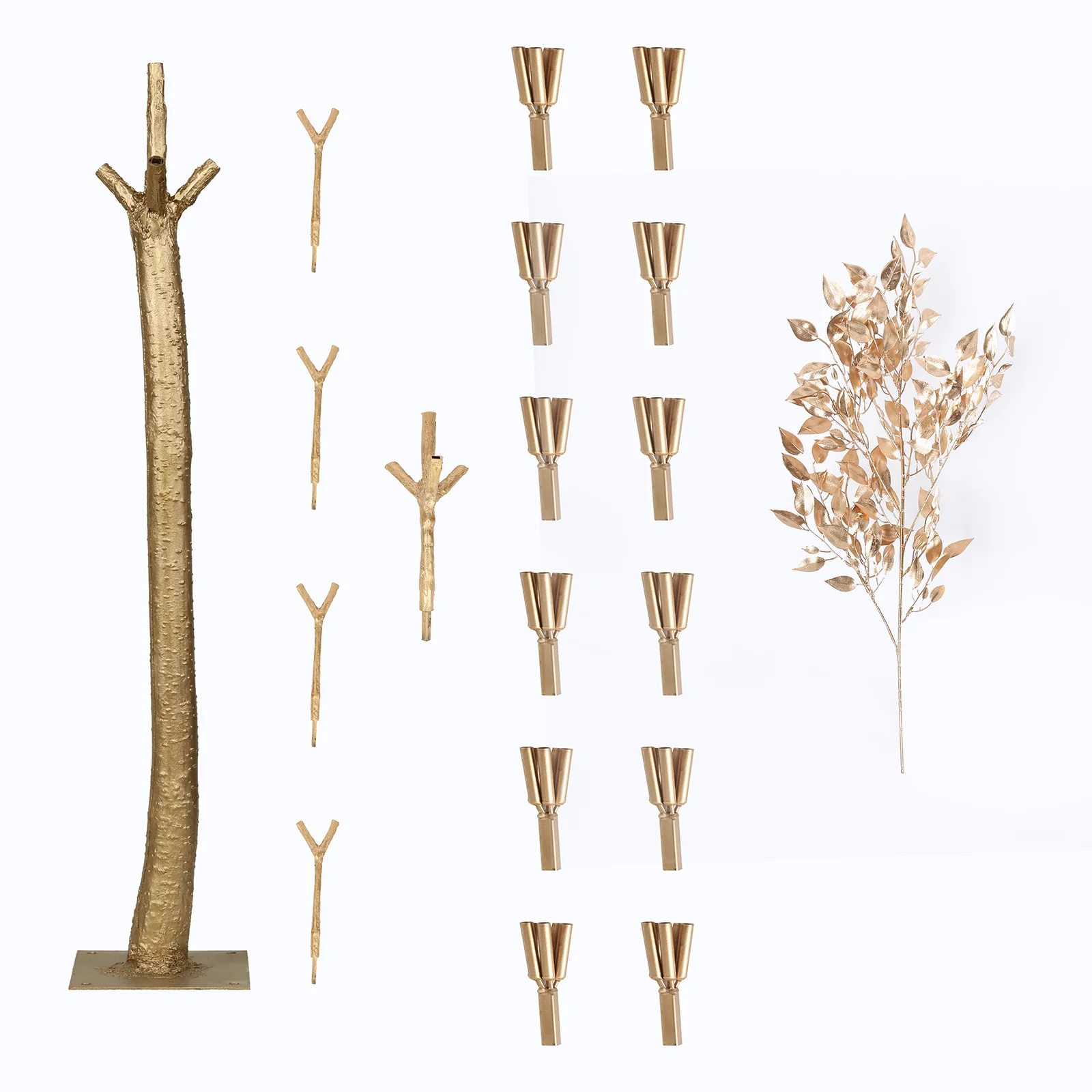7ft Metallic Gold Faux Leaf Trees – Indoor Event Décor with Realistic Trunk Base - Image 7