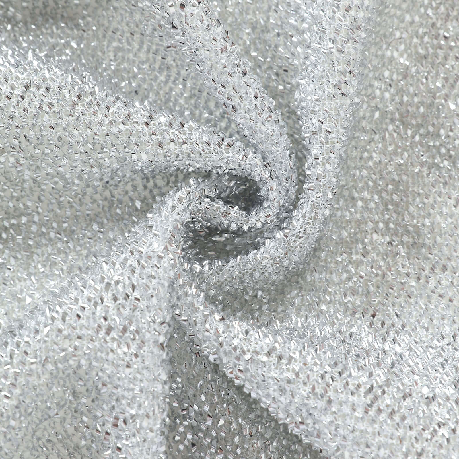 Silver Shimmer Tinsel Spandex Wedding Arch Cover For Fitted Round Top Chiara Backdrop Stand 7ft - Image 12
