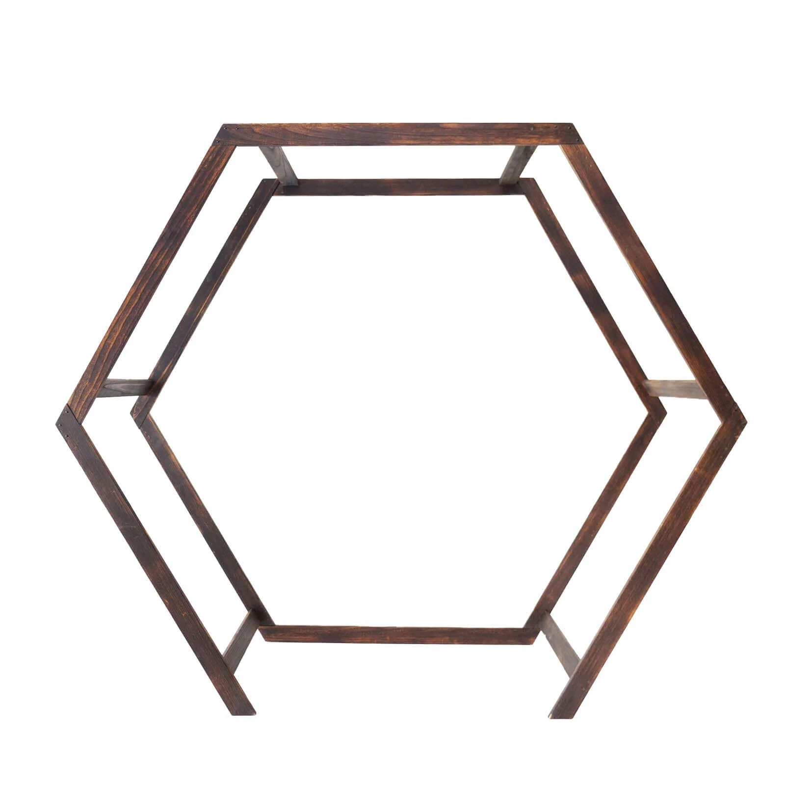 Heavy Duty Dual Wooden Hexagon Frame Wedding Arch Backdrop, Ceremony Canopy Stand 7ftx8.5ft - Image 8