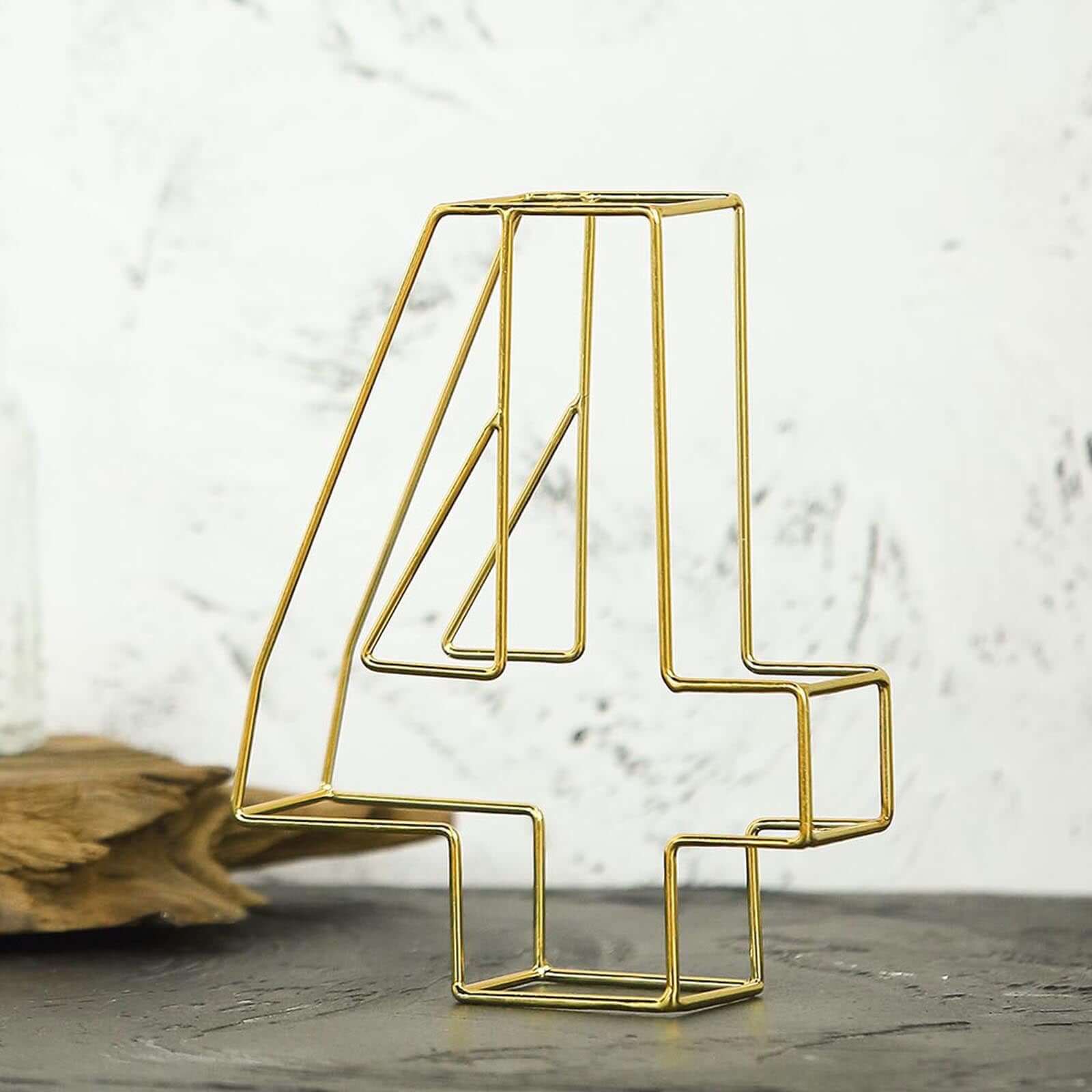 Gold Freestanding 3D Decorative Metal Wire "4" Numbers, Wedding Table Numbers 8" Tall - Image 13