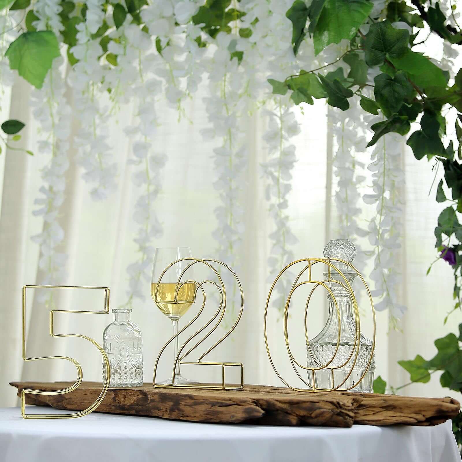 Gold Freestanding 3D Decorative Metal Wire "6" Numbers, Wedding Table Numbers 8" Tall - Image 12