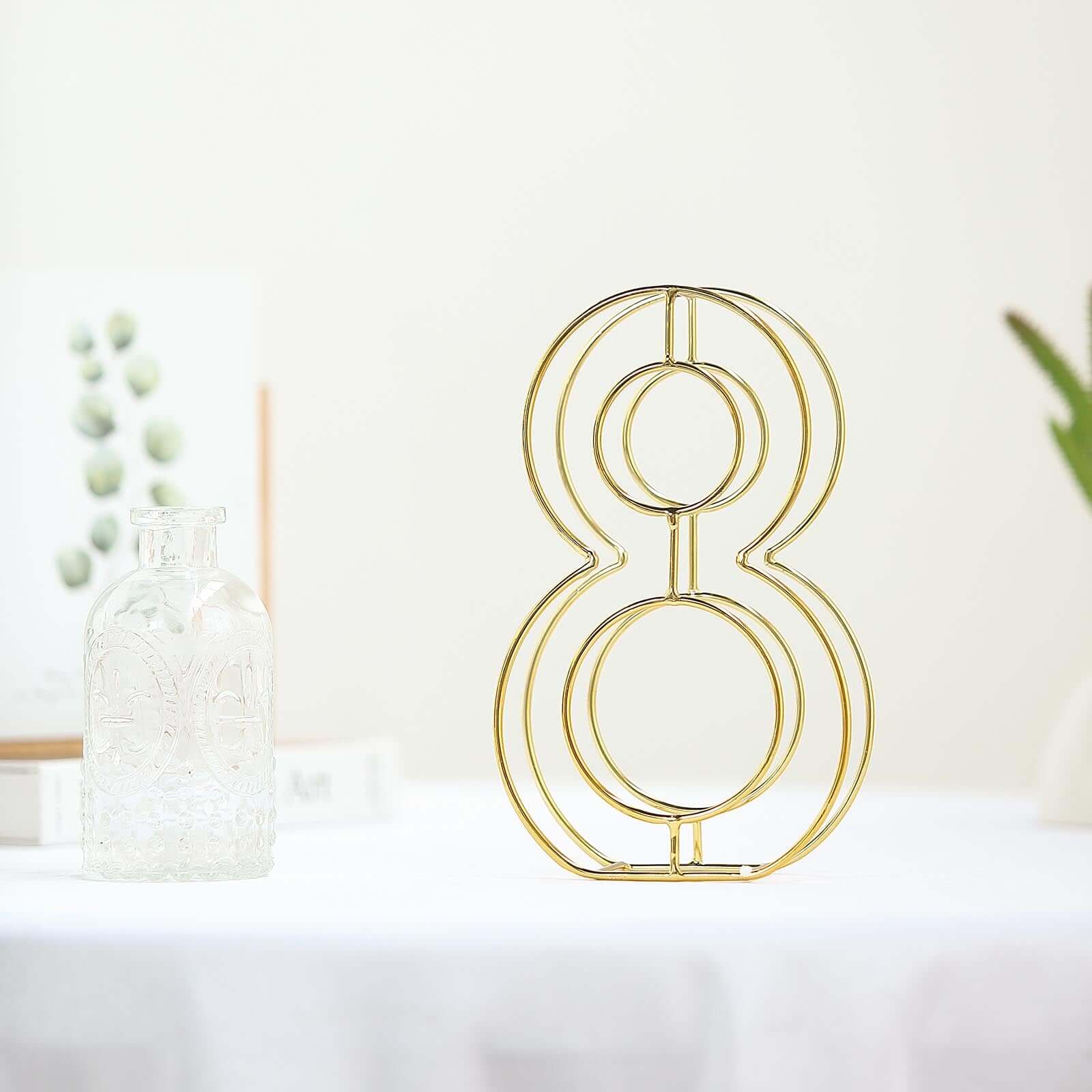 Gold Freestanding 3D Decorative Metal Wire "8" Numbers, Wedding Table Numbers 8" Tall - Image 11