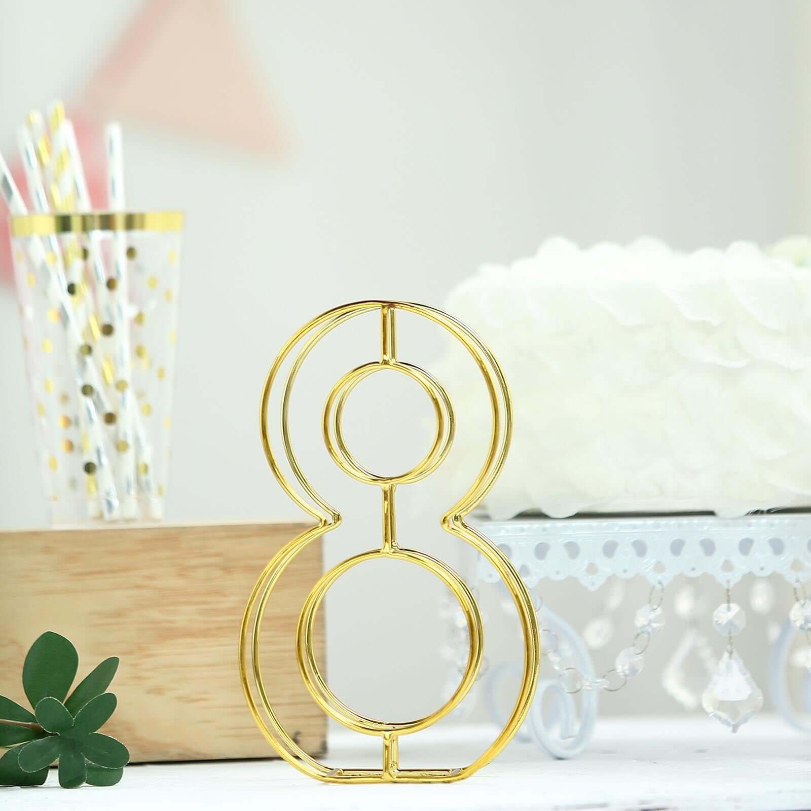 Gold Freestanding 3D Decorative Metal Wire "8" Numbers, Wedding Table Numbers 8" Tall - Image 9