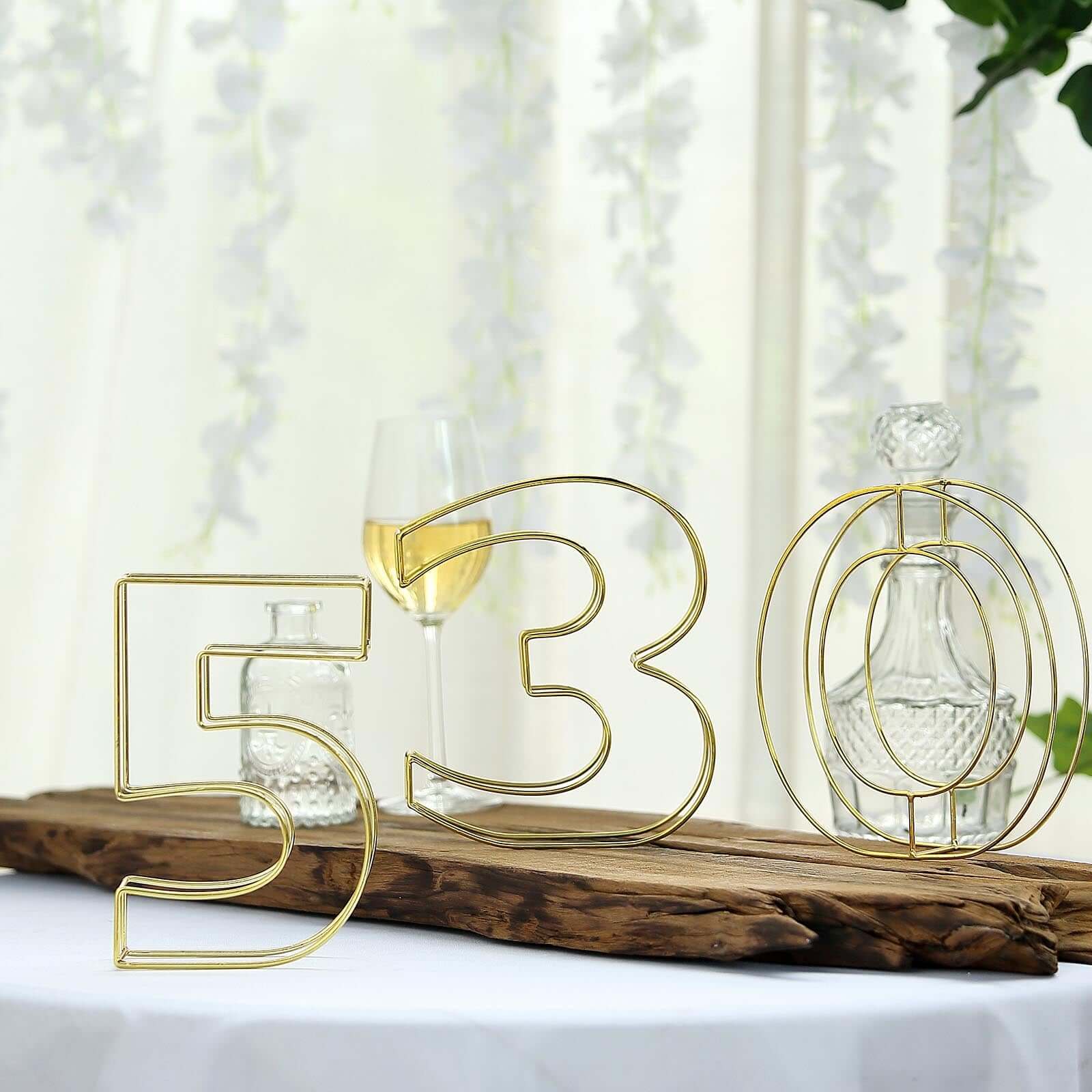 Gold Freestanding 3D Decorative Metal Wire "9" Numbers, Wedding Table Numbers 8" Tall - Image 10