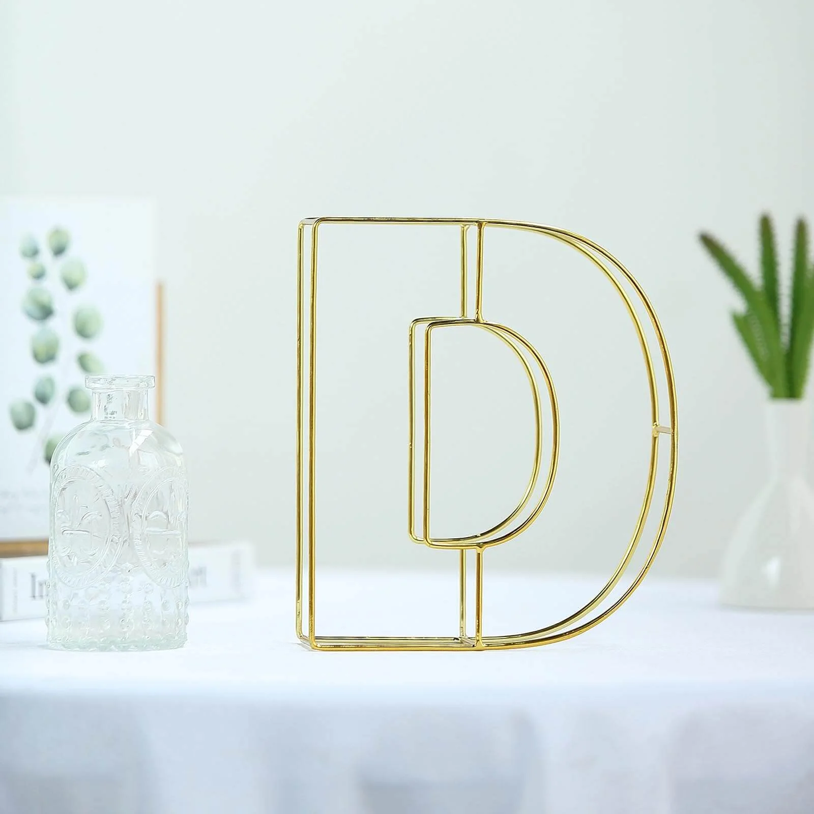 Gold Freestanding 3D Decorative Wire "D" Letter, Wedding Centerpiece 8" Tall - Image 10