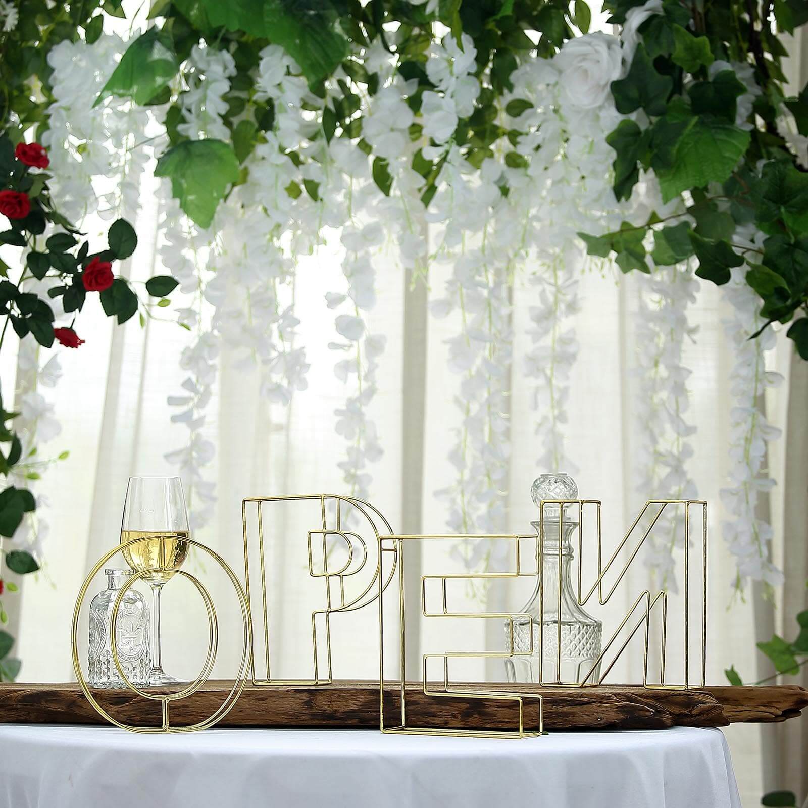 Gold Freestanding 3D Decorative Wire "D" Letter, Wedding Centerpiece 8" Tall - Image 11