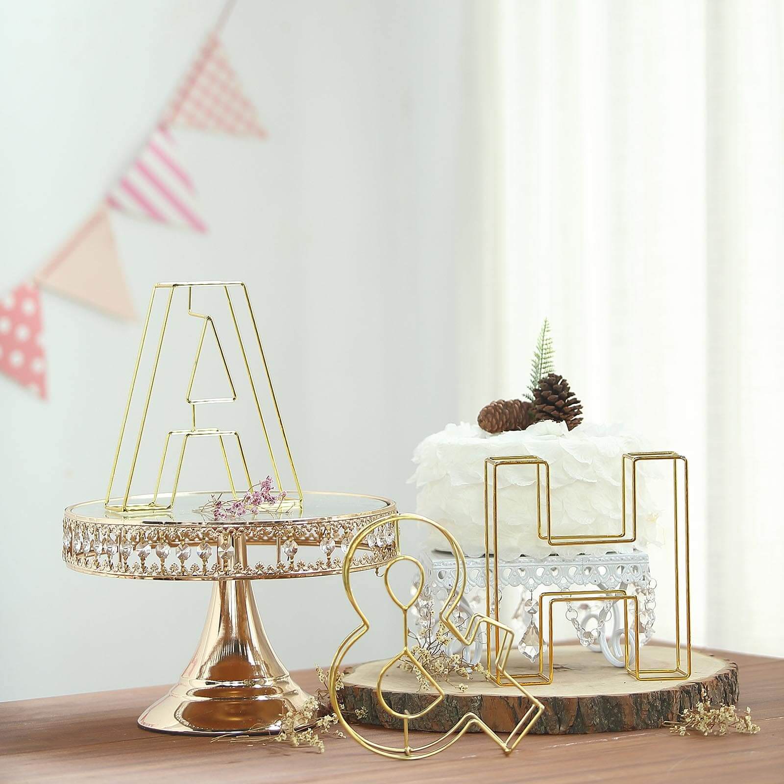 Gold Freestanding 3D Decorative Wire "D" Letter, Wedding Centerpiece 8" Tall - Image 13