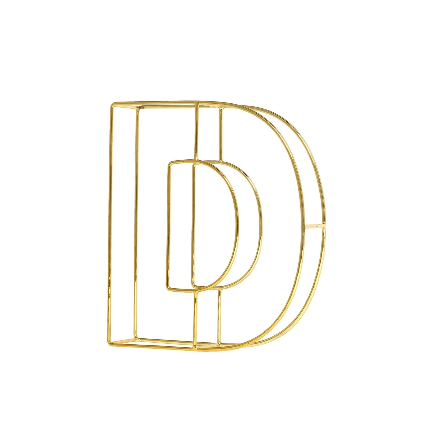 Gold Freestanding 3D Decorative Wire "D" Letter, Wedding Centerpiece 8" Tall - Image 7