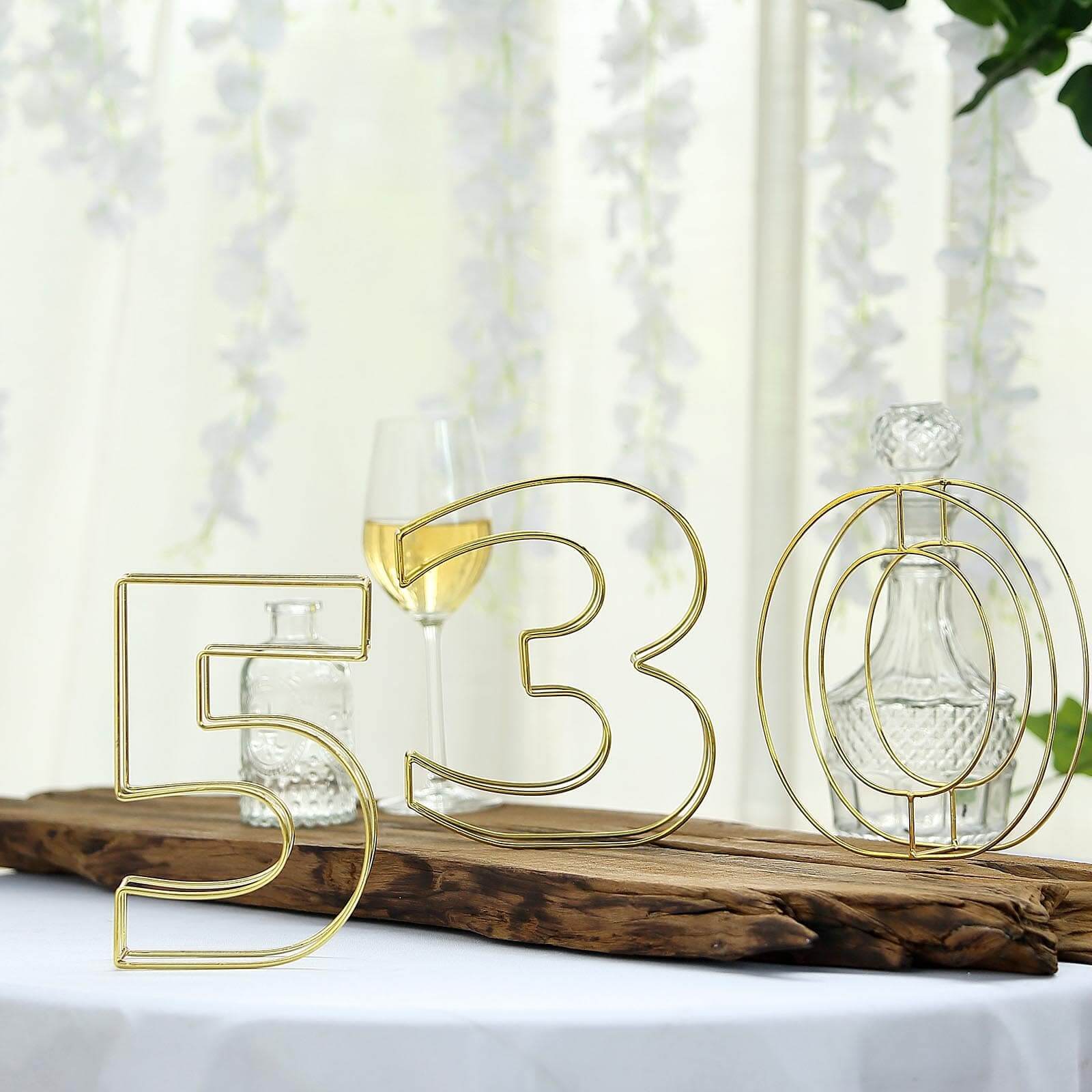 Gold Freestanding 3D Decorative Wire "I" Letter, Wedding Centerpiece 8" Tall - Image 12