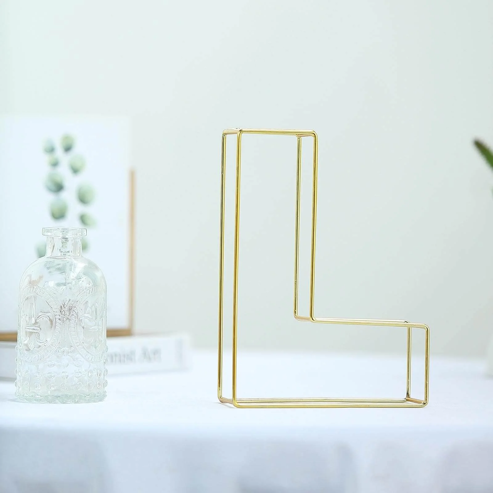 Gold Freestanding 3D Decorative Wire "L" Letter, Wedding Centerpiece 8" Tall - Image 10