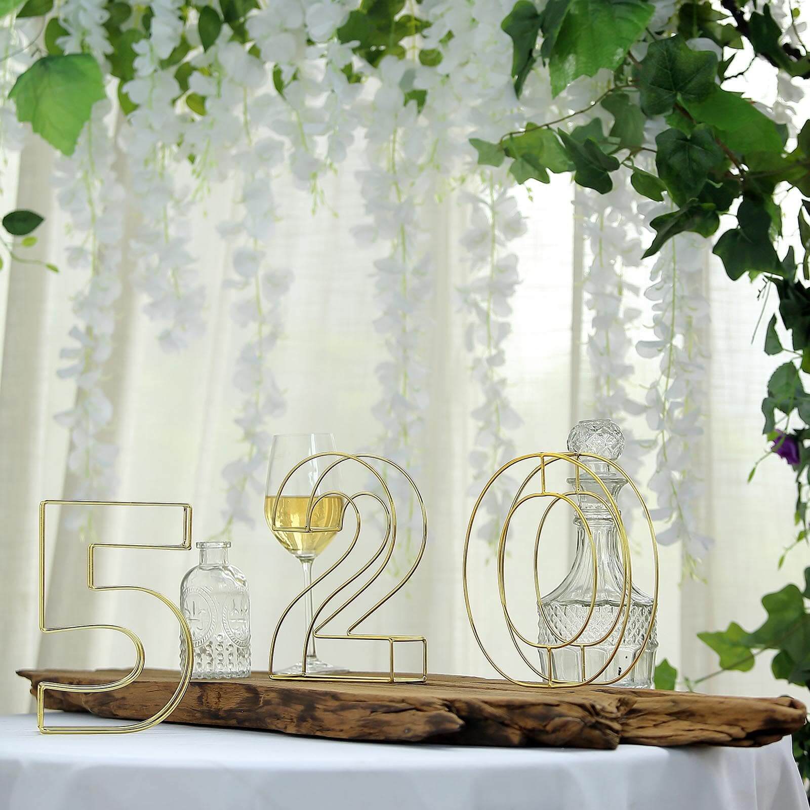 Gold Freestanding 3D Decorative Wire "Q" Letter, Wedding Centerpiece 8" Tall - Image 12