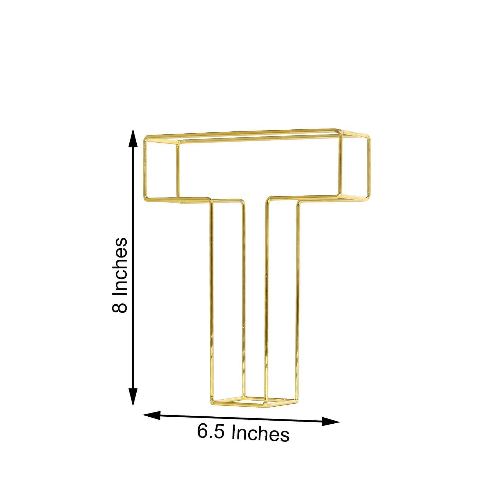 Gold Freestanding 3D Decorative Wire "T" Letter, Wedding Centerpiece 8" Tall - Image 3