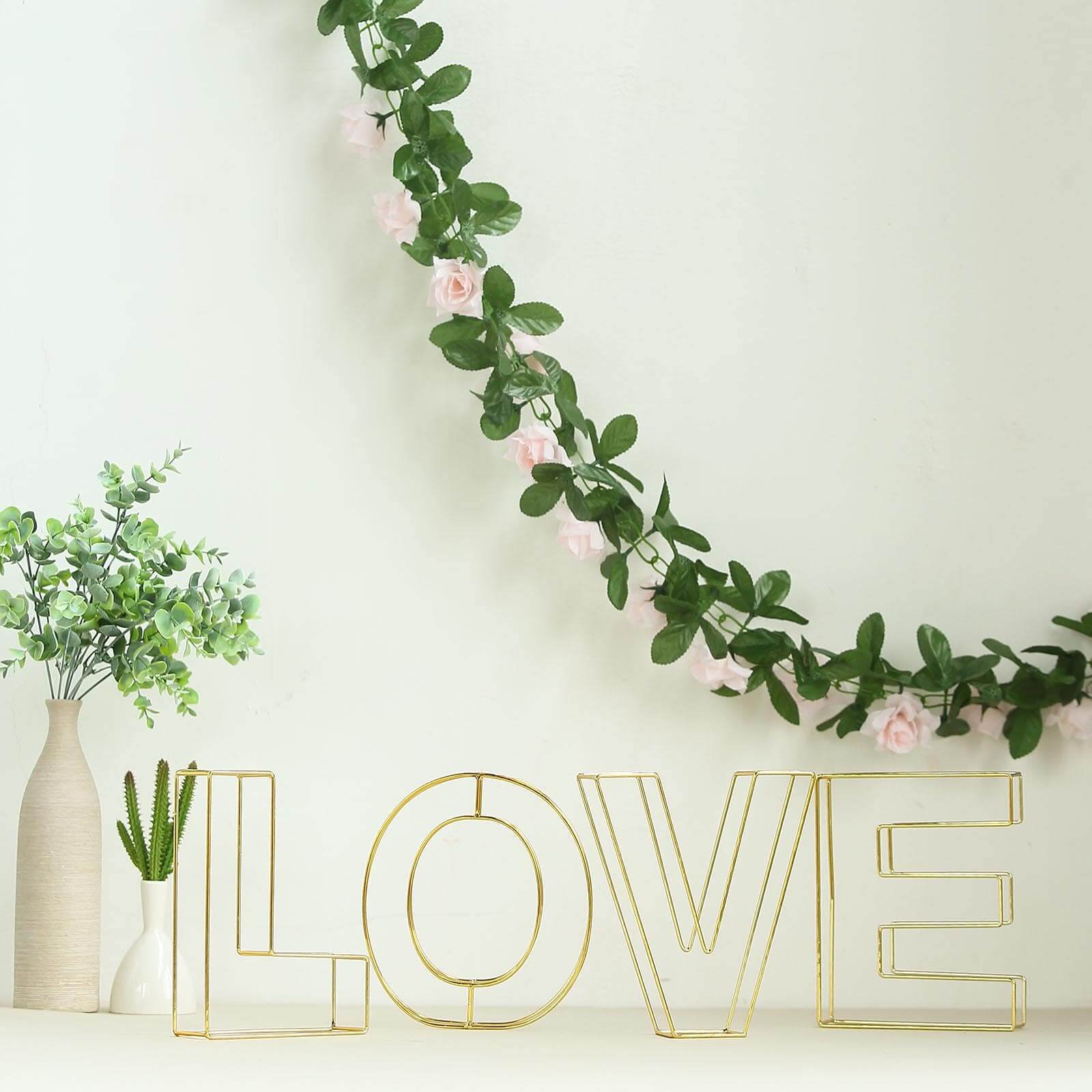 Gold Freestanding 3D Decorative Wire "U" Letter, Wedding Centerpiece 8" Tall - Image 11