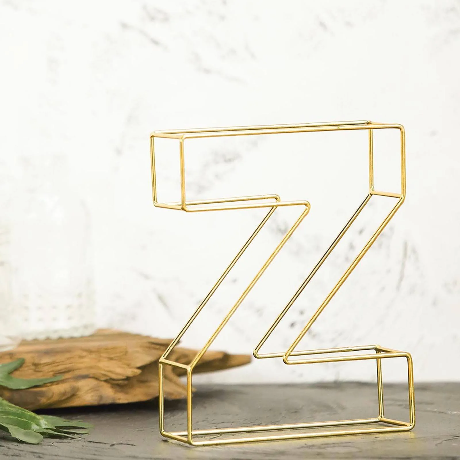 Gold Freestanding 3D Decorative Wire "Z" Letter, Wedding Centerpiece 8" Tall - Image 6