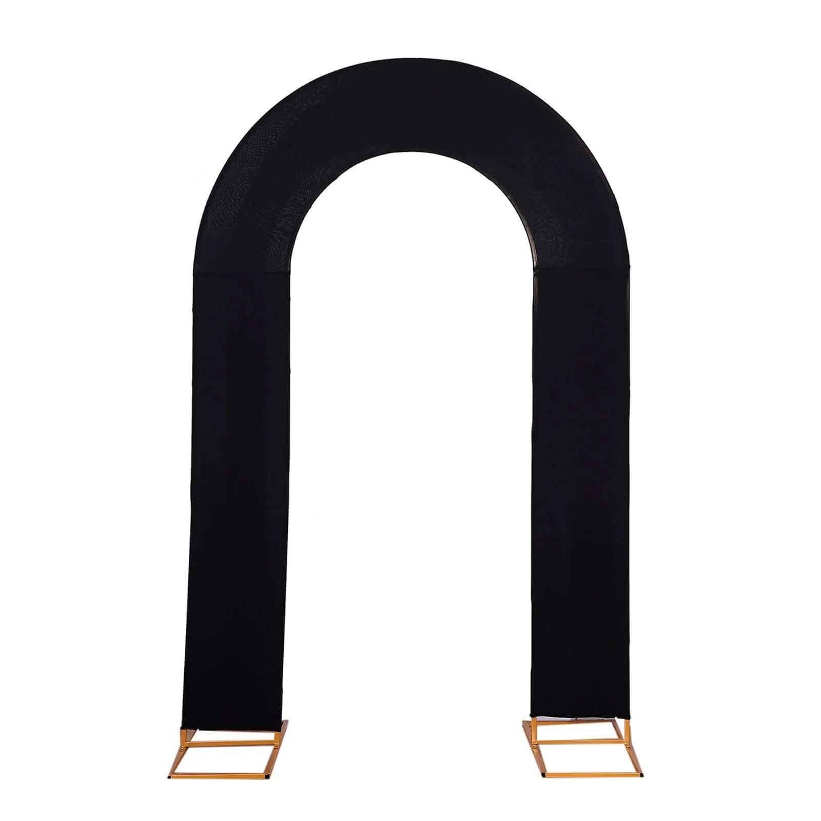 Black Spandex Fitted Open Arch Backdrop Cover, Double-Sided U-Shaped Wedding Arch Slipcover 8ft - Image 7