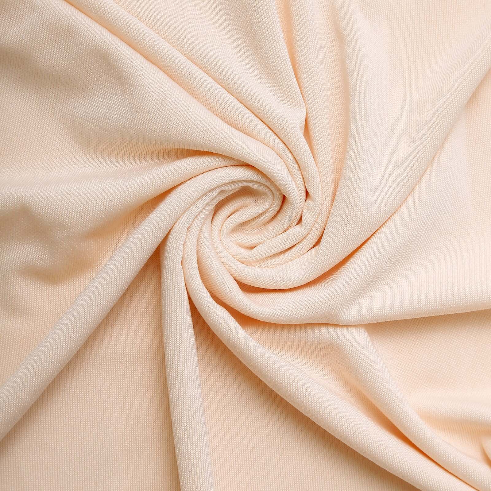 Blush Spandex Fitted Open Arch Backdrop Cover, Double-Sided U-Shaped Wedding Arch Slipcover 8ft - Image 13