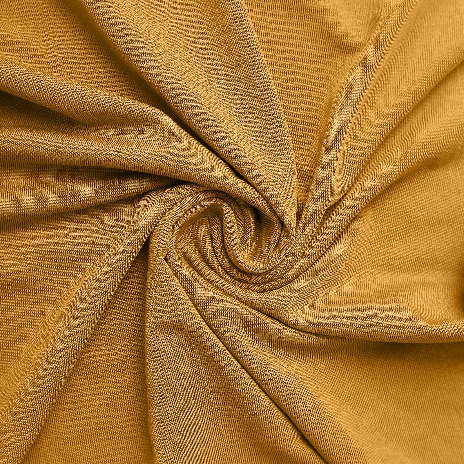 Gold Spandex Fitted Open Arch Backdrop Cover, Double-Sided U-Shaped Wedding Arch Slipcover 8ft - Image 8