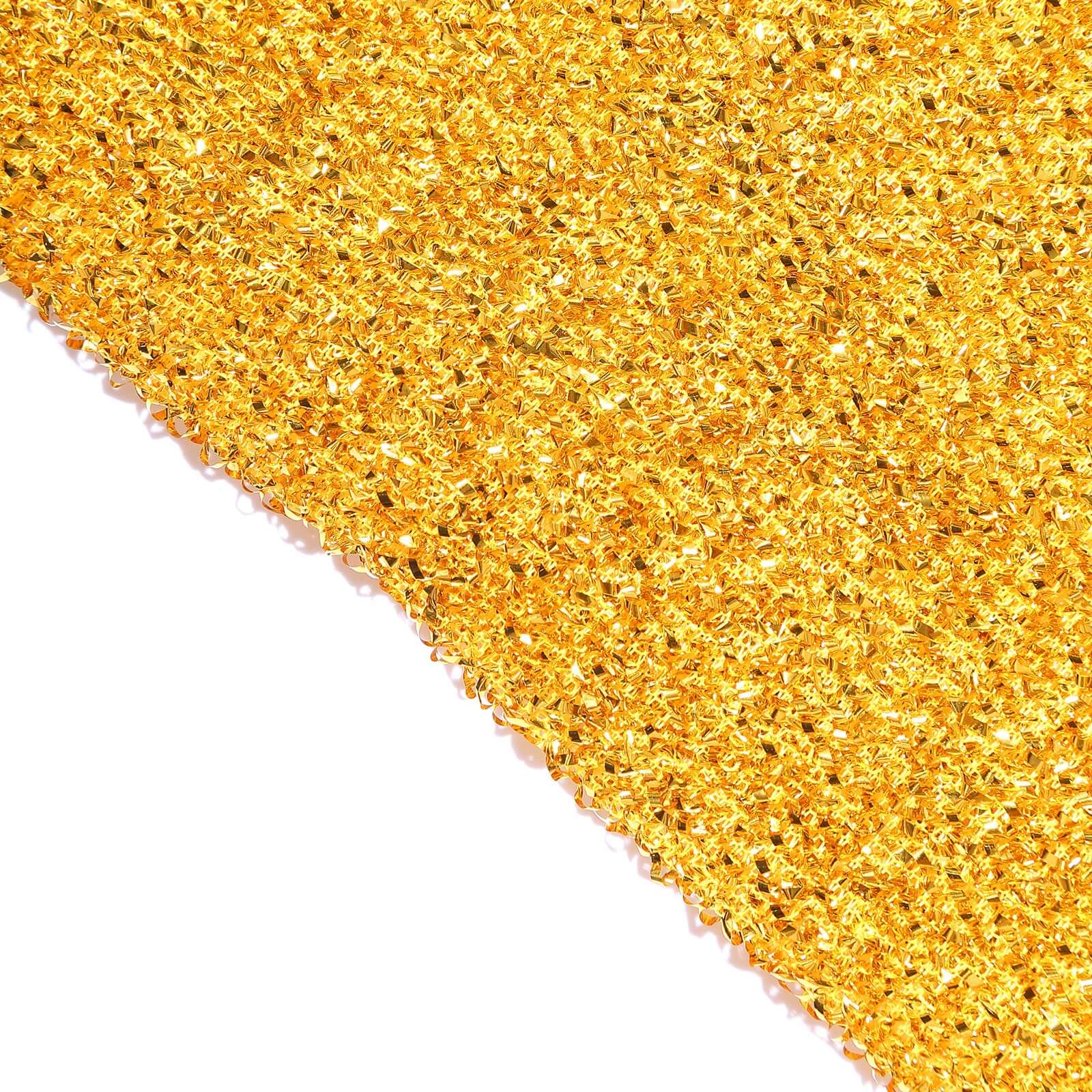 Gold Spandex Fitted Open Arch Backdrop Cover With Shimmer Tinsel Finish, Double-Sided U-Shaped Wedding Arch Slipcover 8ft - Image 9