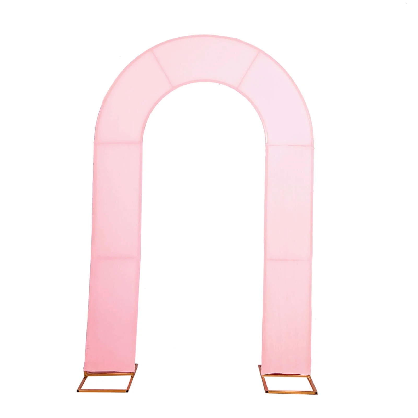 Pink Spandex Fitted Open Arch Backdrop Cover, Double-Sided U-Shaped Wedding Arch Slipcover 8ft - Image 7