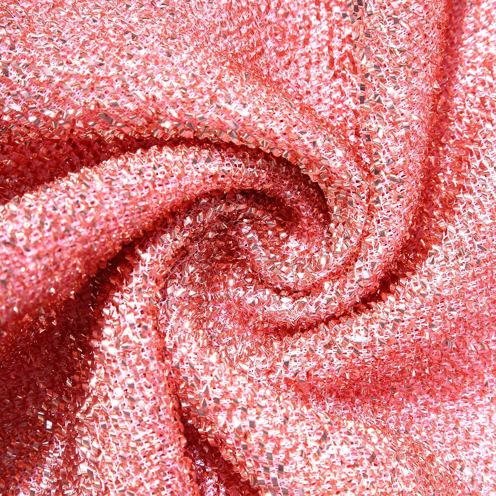Rose Gold Spandex Fitted Open Arch Backdrop Cover With Shimmer Tinsel Finish, Double-Sided U-Shaped Wedding Arch Slipcover 8ft - Image 11