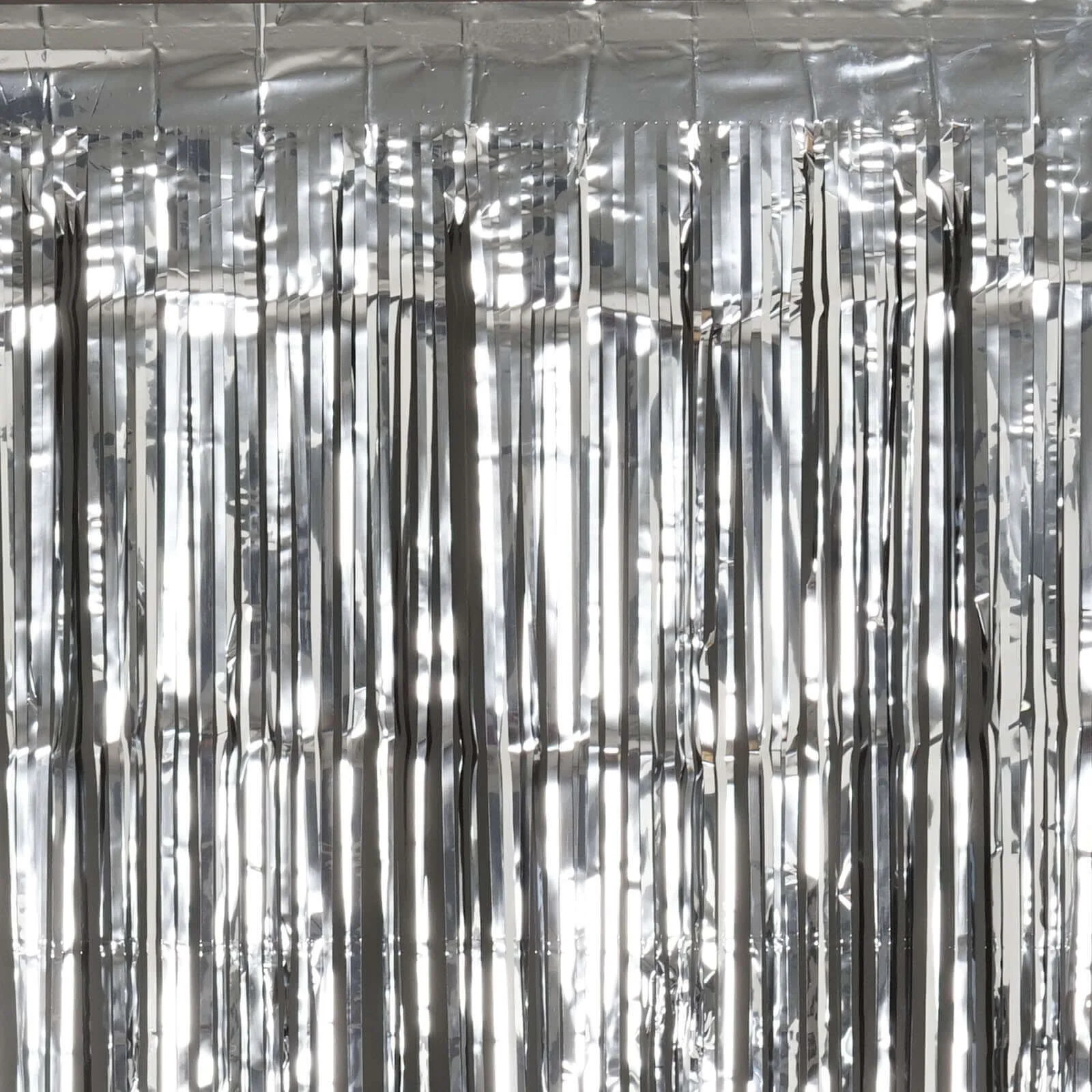 Silver Metallic Tinsel Foil Fringe Doorway Curtain Party Backdrop 8ft - Image 7