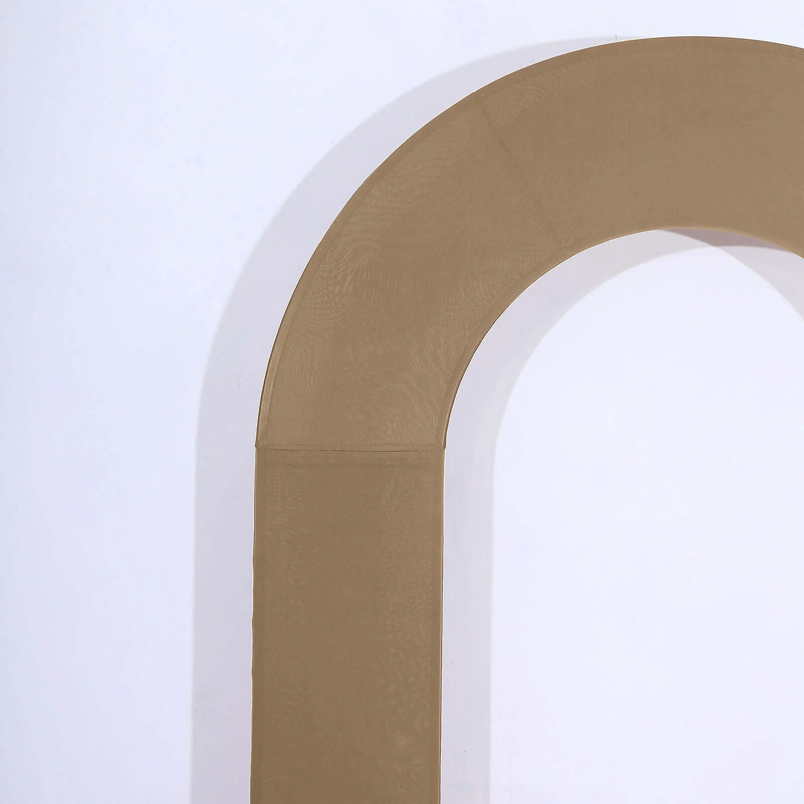 Taupe Spandex Fitted Open Arch Backdrop Cover, Double-Sided U-Shaped Wedding Arch Slipcover 8ft - Image 10