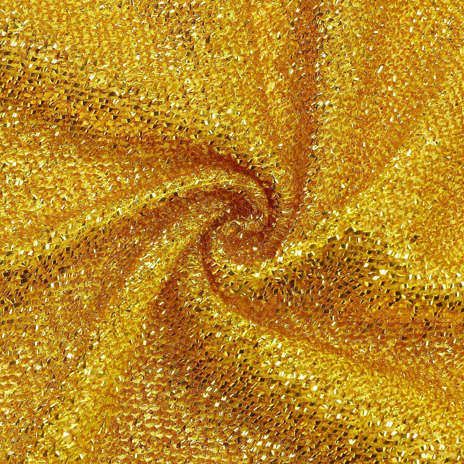 Gold Metallic Shimmer Tinsel Spandex Hexagon Backdrop, 2-Sided Wedding Arch Cover 8ftx7ft - Image 11