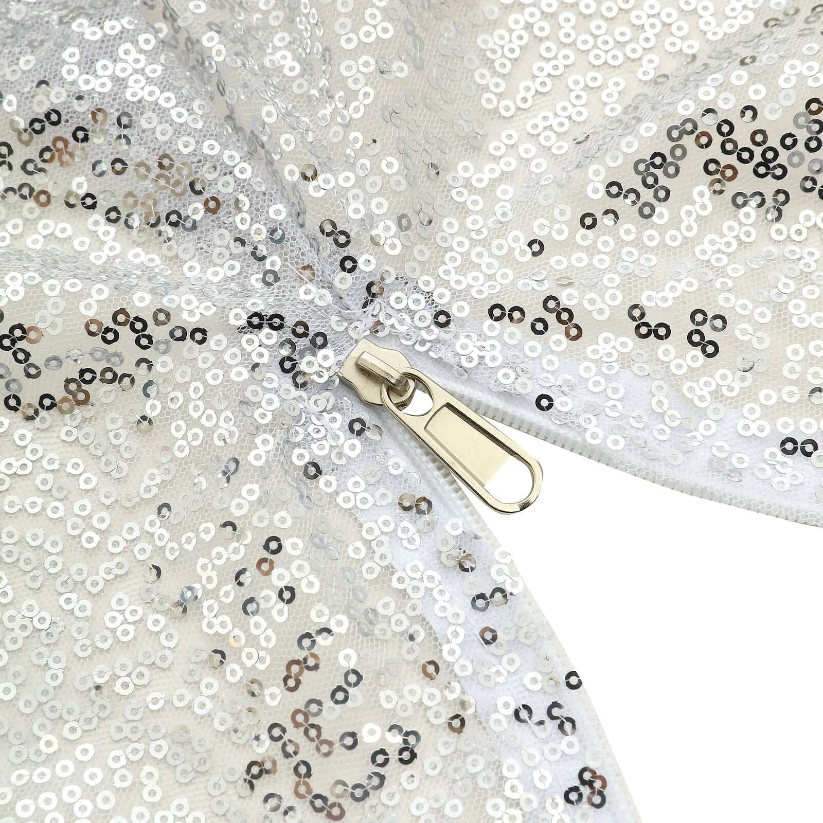 Metallic Silver Sparkle Sequin Hexagon Wedding Arch Cover, Shiny Shimmer Backdrop Stand Cover 2-Sided Custom Fit 8ftx7ft - Image 10