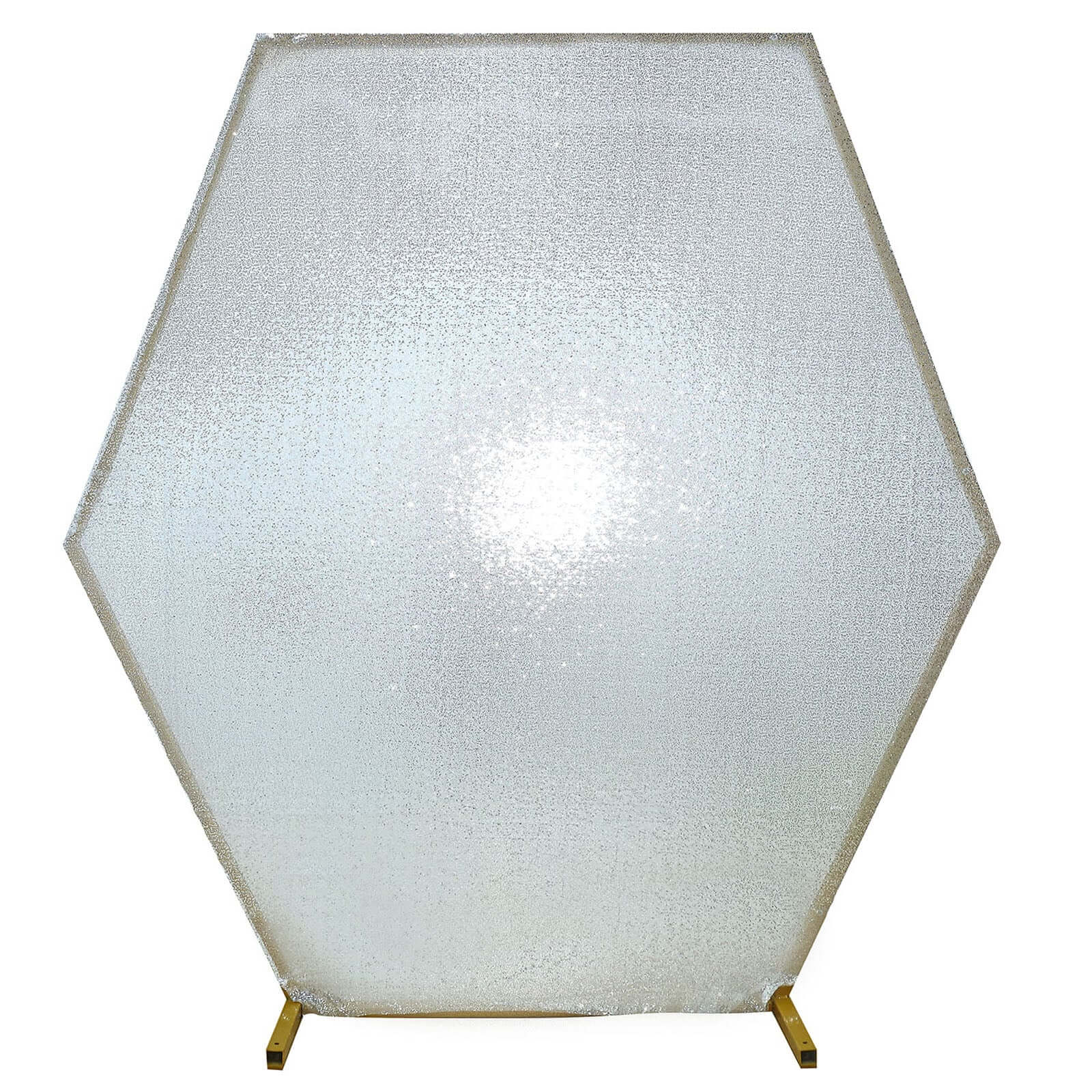 Metallic Silver Sparkle Sequin Hexagon Wedding Arch Cover, Shiny Shimmer Backdrop Stand Cover 2-Sided Custom Fit 8ftx7ft - Image 6