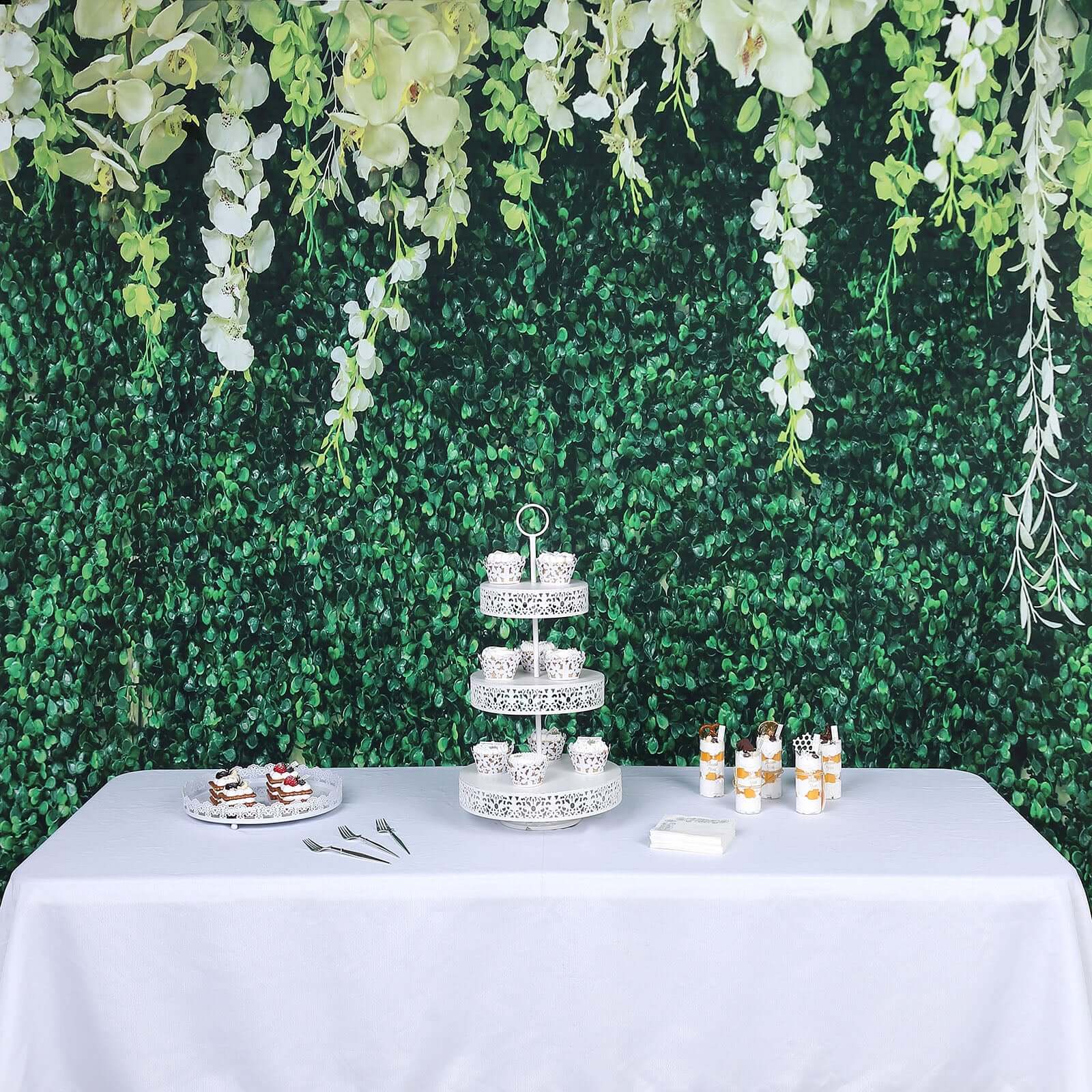 Greenery Grass and Vines Print Vinyl Photo Shoot Backdrop 8ftx8ft - Image 7