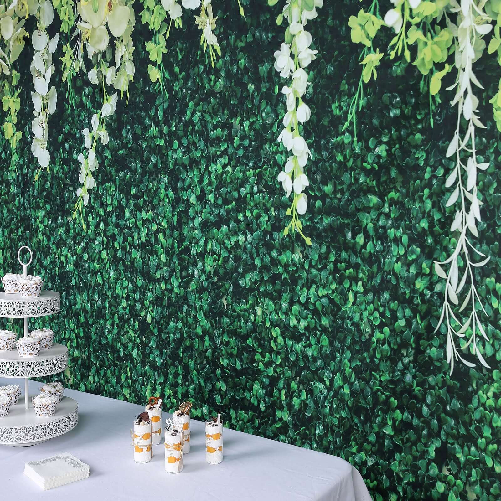 Greenery Grass and Vines Print Vinyl Photo Shoot Backdrop 8ftx8ft - Image 8