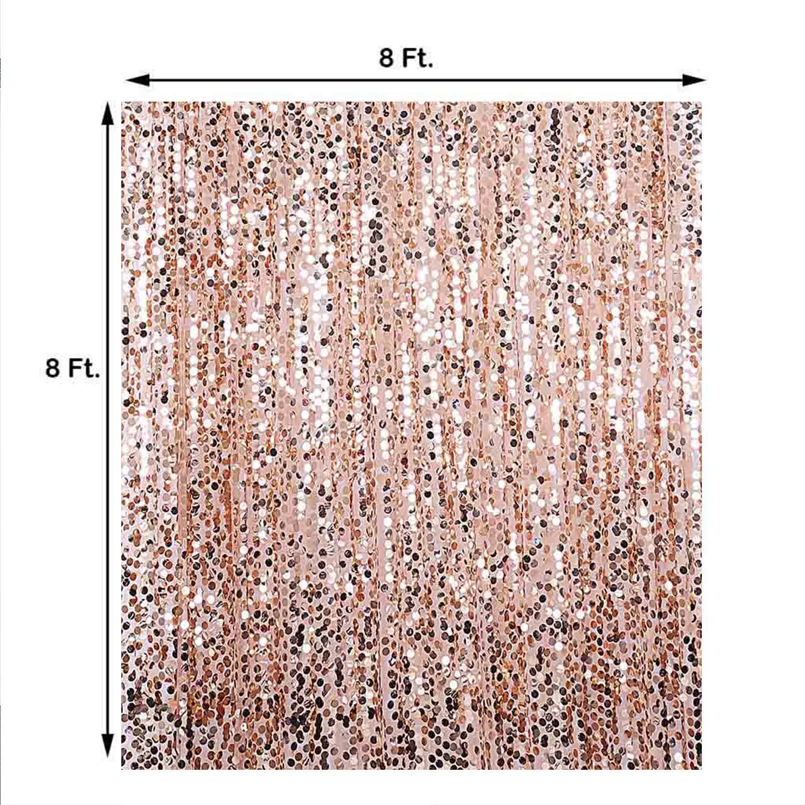 Blush Big Payette Sequin Backdrop Drape Curtain, Photo Booth Event Divider Panel - 8ftx8ft - Image 3