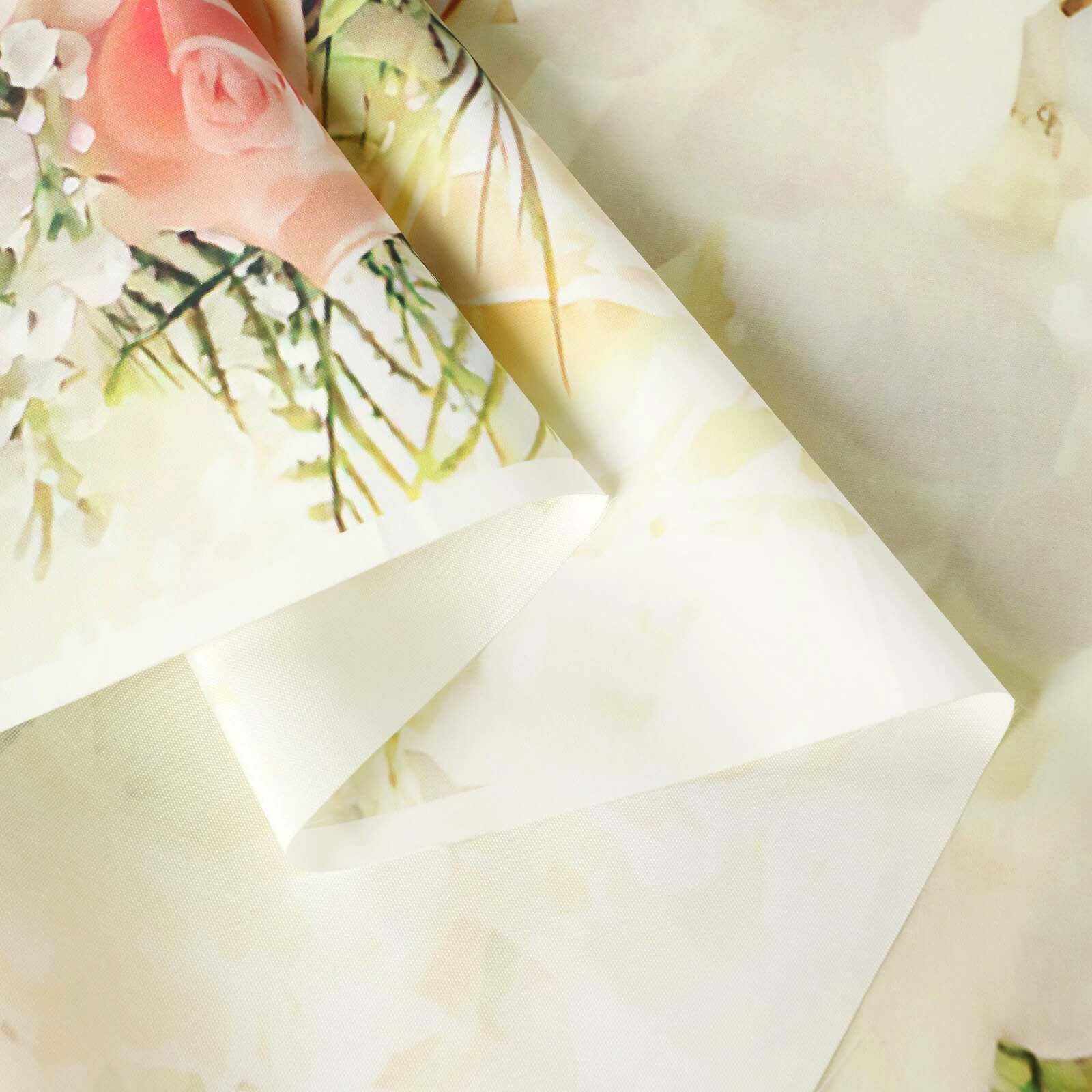 White Rose and Flowers Floral Print Vinyl Photography Backdrop 8ftx8ft - Image 10