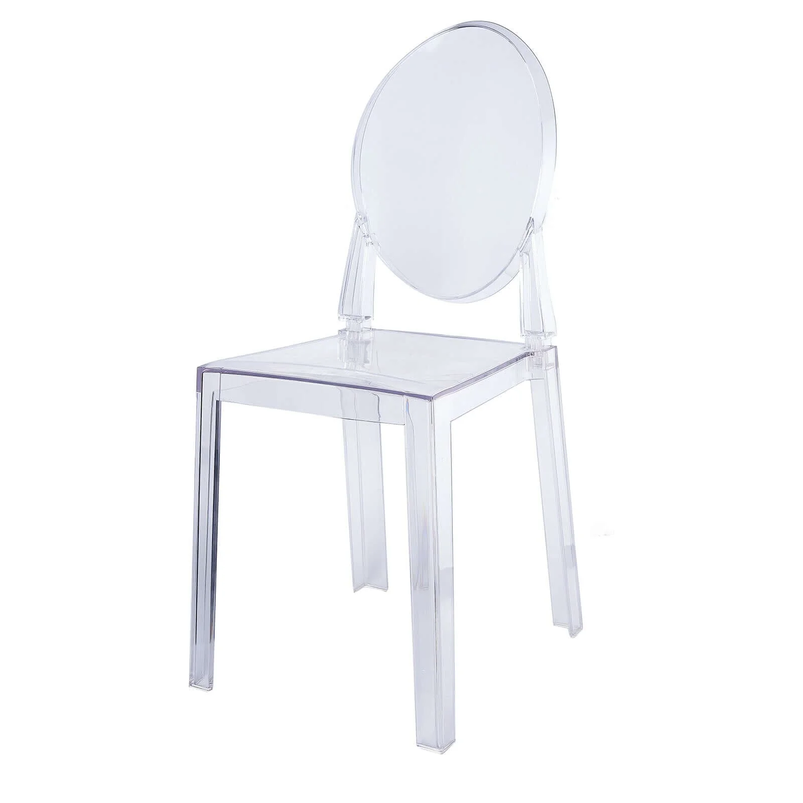 Acrylic Banquet Ghost Chair Clear with Oval Back - Transparent Armless Design for Sophisticated Events - Image 6