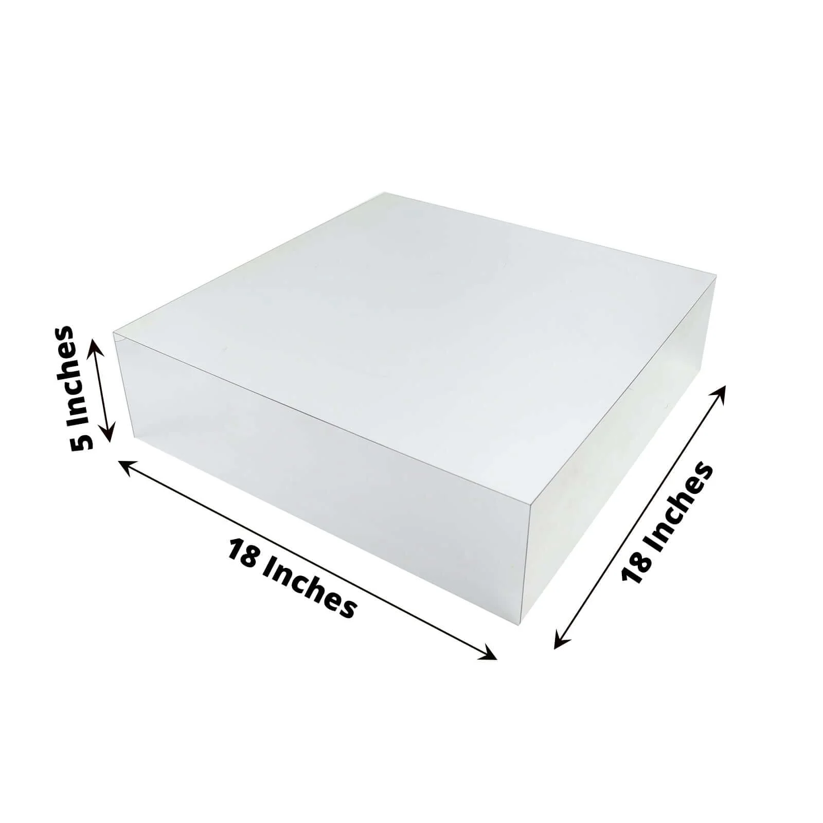 Acrylic Cake Box Stand 18"x18" Transparent Pedestal Riser Silver - Hollow Bottom for Event Displays - Image 3