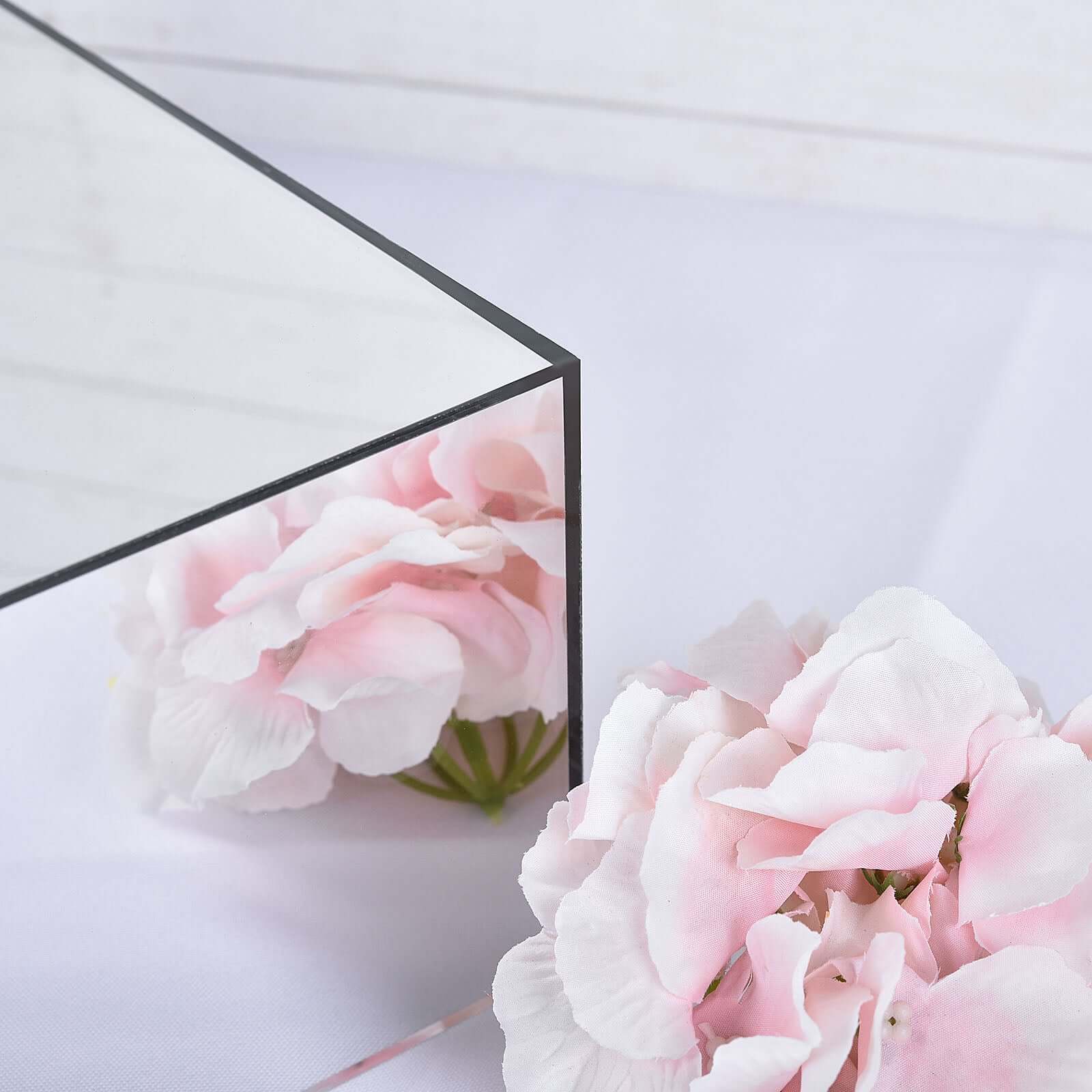 Acrylic Cake Box Stand Pedestal Riser 14"x14" Mirror Finish Silver - Hollow Bottom Display - Image 8