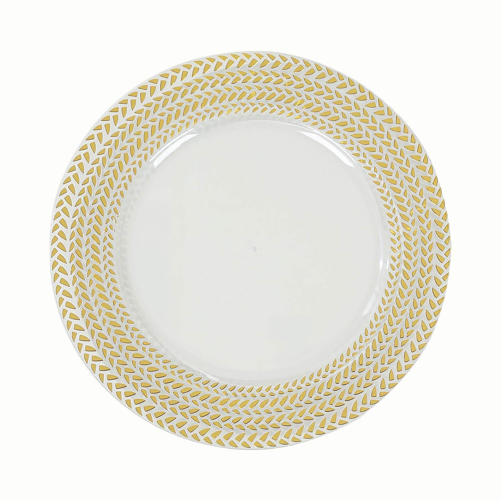 6-Pack Acrylic Charger Plates 13" Round Clear with Gold Wheat Pattern Rim - Stylish Dinner Party Charger Tableware - Image 6
