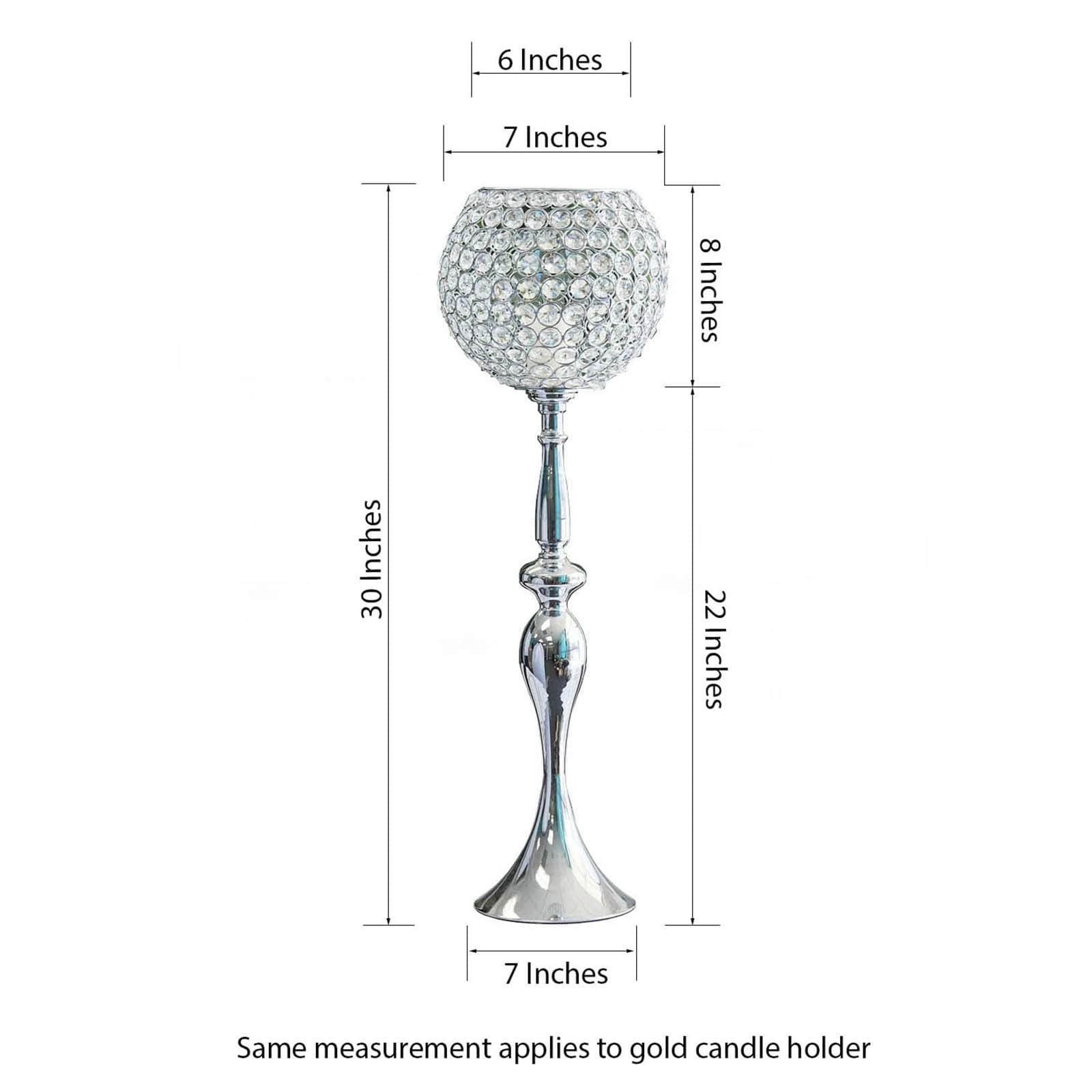 Acrylic Crystal Beaded Goblet Candle Holder 30" Gold - Majestic Flower Ball Centerpiece Stand for Wedding Party Event Decor - Image 3